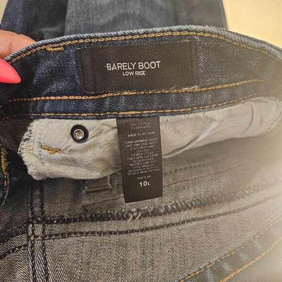 EXPRESS WOMEN'S JEANS SIZE 10L BARELY BOOTCUT LOW RISE - Picture 3 of 3